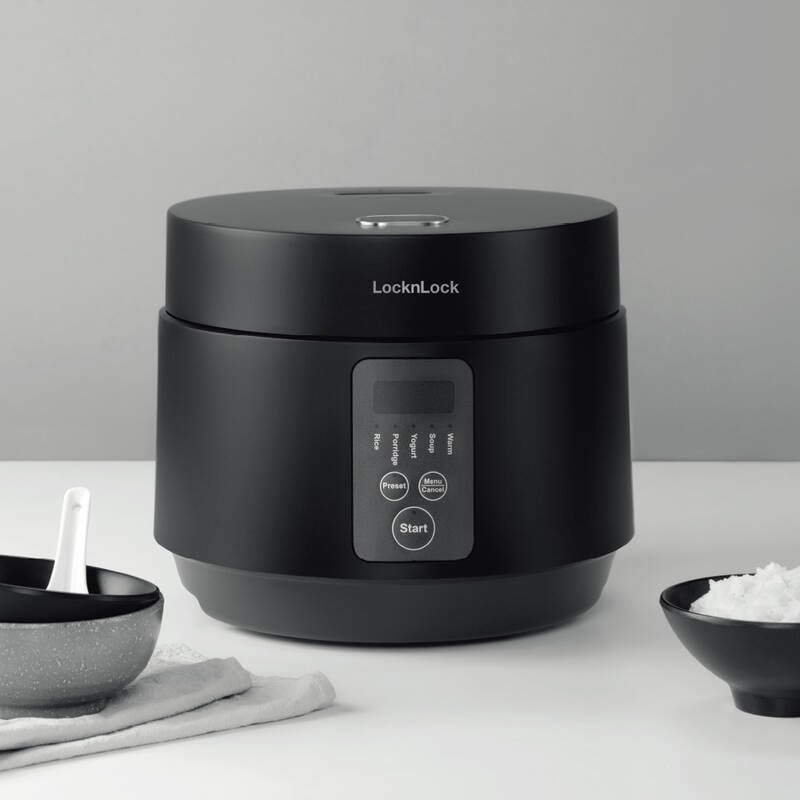 Nồi Cơm Điện LocknLock Rice Cooker 220V, 50Hz, 500W, 1.2L - Màu Đen - EJR346BLK, , large image number null